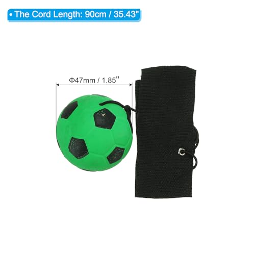 1pc Green Soccer Ball Wrist Return Ball - Adjustable Bounce Back with String, Rubber Elastic Rebound Finger Exercise Toy Activity