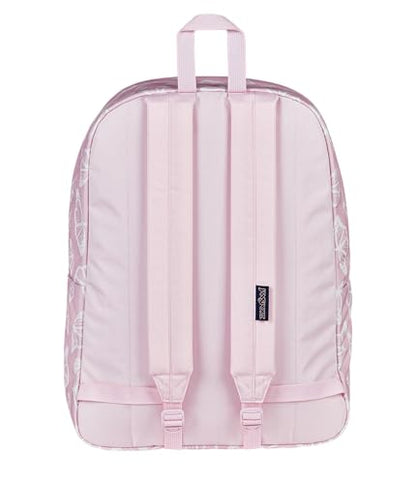 JanSport SuperBreak One Backpack - Durable, Lightweight Bag with 1 Main Compartment, Front Utility Pocket with Built-in Organizer, Premium Backpack, Flutter By - color: Flutter By Pink Ice/White/Pink Ice