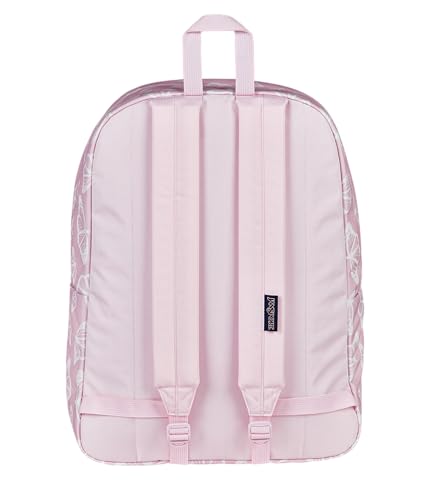 JanSport SuperBreak One Backpack - Durable, Lightweight Bag with 1 Main Compartment, Front Utility Pocket with Built-in Organizer, Premium Backpack, Flutter By - color: Flutter By Pink Ice/White/Pink Ice