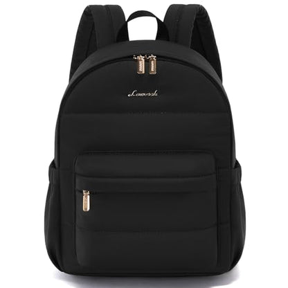 LOVEVOOK Mini Backpack Purse for Women, Small Puffer Lightweight Backpack, Casual Daily Daypack Purse for Women, back pack with Anti-theft Pocket for Travel-Black - color: Black