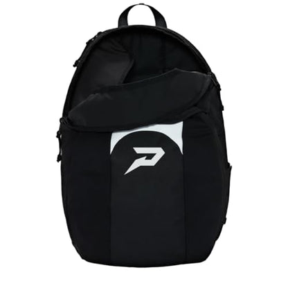 Phenom Elite All-Purpose Sports Backpack – Water-Resistant Athletic Bag with Rain Fly, Helmet & Gear Compartment, Laptop Sleeve, and Side Water Bottle Holders | Black