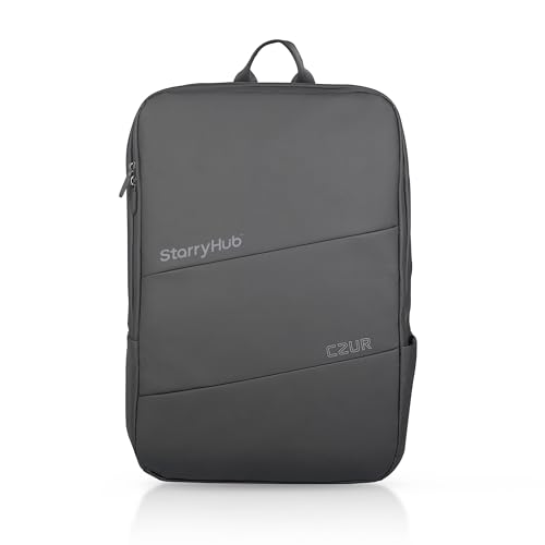 CZUR Business Travel Backpack for Men, Black Water Resistant Laptop Backpack, High Capacity Work Backpack Fits 17.3 Inch Laptop