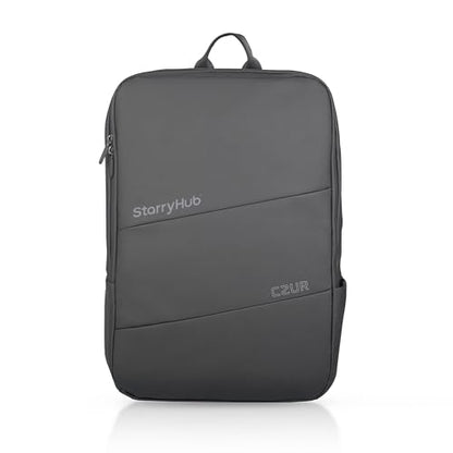 CZUR Business Travel Backpack for Men, Black Water Resistant Laptop Backpack, High Capacity Work Backpack Fits 17.3 Inch Laptop