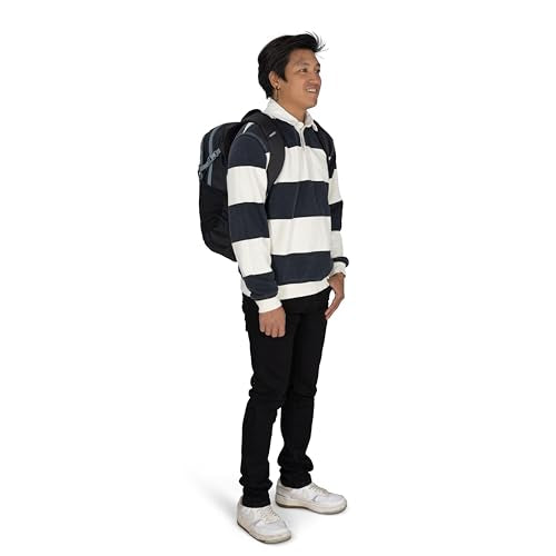 Osprey Axis Laptop Backpack – Sleek Everyday Pack with Laptop Sleeve, Water Bottle Pockets & Compression Straps - color: Black-shale Grey