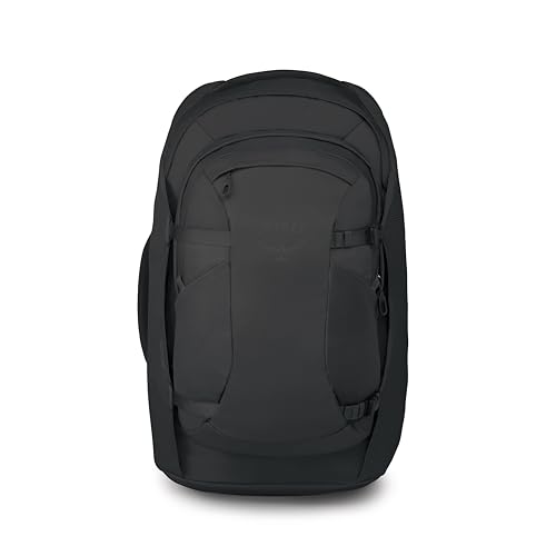 Osprey Farpoint 70L Men's Travel Backpack - Large Adjustable Travel Bag with Detachable Daypack, Black - color: Black, style: 70l