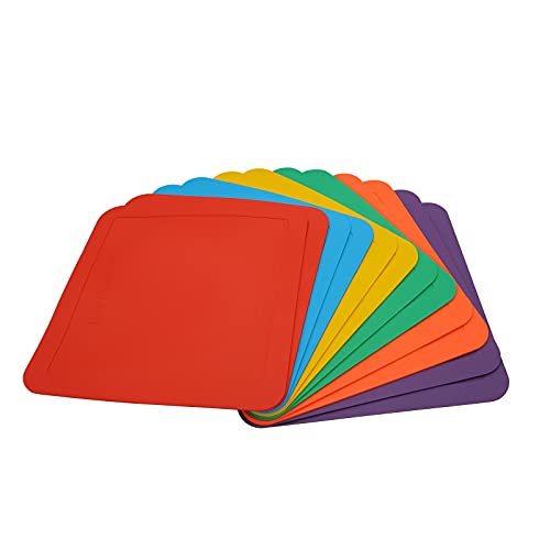 12inch Flat Square Spot Marker Multi-Color Exercise Kids Floor Playmat (12pcs)