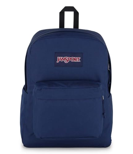 JanSport SuperBreak Plus Backpack with Padded 15-inch Laptop Sleeve and Integrated Bottle Pocket - Spacious and Durable Daypack for Work and Travel - Navy - color: Navy