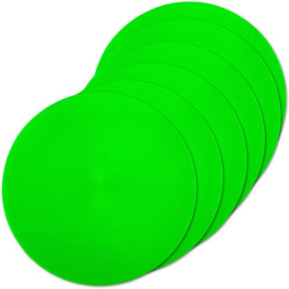 Poly Spot Markers 4inch/9 inch Non-Slip Rubber Agility Markers Flat Field Cones Floor Dots for Football, Soccer, Basketball Training Markers, School Activities, Exercise Drills, Social Distancing - style: 9inch 6Pcs(Green)