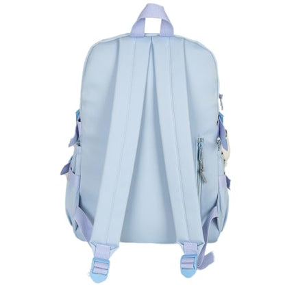 Kawaii Backpack for Girls Cute Aesthetic Backpack Bookbag with Pins Accessories Pendant for School - color: Sky Blue