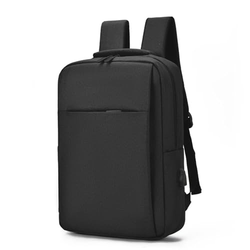 Business Laptop Backpack with USB Port, Minimalist Design, Water Resistant, Black