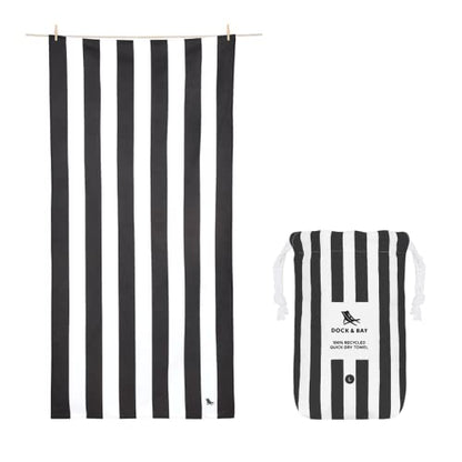 Dock & Bay Customized Beach Towel - Quick Dry, Sand Free - Compact, Lightweight - 100% Recycled - Includes Bag - Cabana - Kamari Charcoal - Large - color: Cabana - Kamari Charcoal, size: Large - Customize (160x90cm, 63x35")