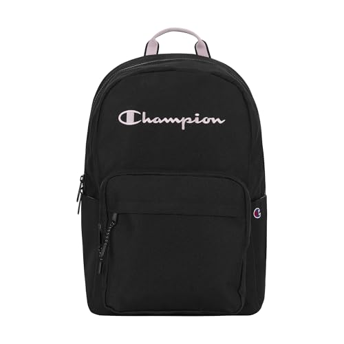 Champion Steady Laptop Backpack with Padded Adjustable Straps, Water Bottle Pockets for Work, Travel, Commute, Black/Ballerina Slipper, One Size - color: Black/Ballerina Slipper