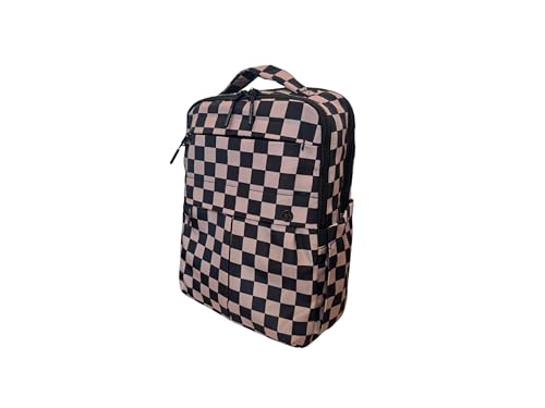 I&R The Iris Mini Backpack (#9013) Portable Lightweight and Durable Material - By Iris & Rainbow - color: Khaki Checkered