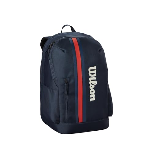 WILSON 2025 Team Tennis Racket Bags - color: Navy/Red, size: Holds up to 2 Rackets
