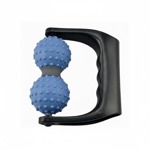 Double Ball Deep Tissue Handheld Massage Roller Textured Body Roller for Home, Blue - color: Blue