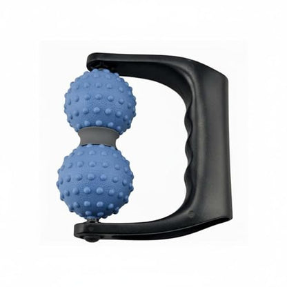 Double Ball Deep Tissue Handheld Massage Roller Textured Body Roller for Home, Blue - color: Blue