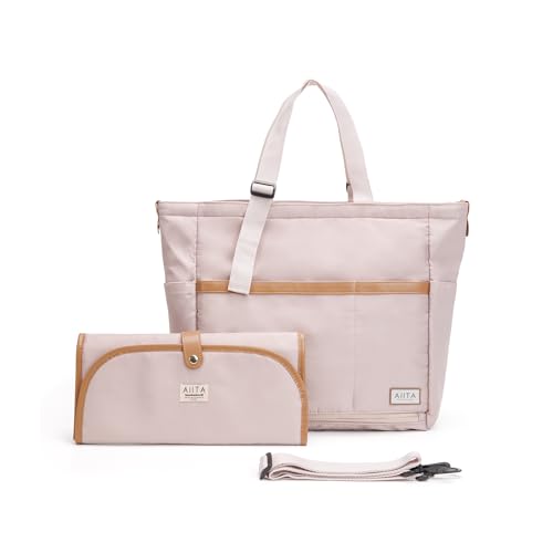 Diaper Bag Tote with Changing Pad, 20L Convertible Baby Bag with 12 Pockets and Insulated Bottle Holders, Crossbody Backpack for Travel, Light Pink - color: Light Pink