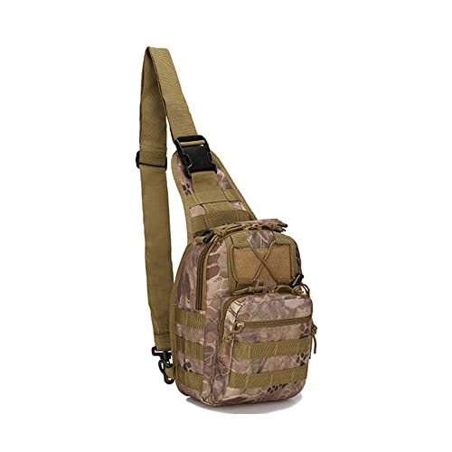Outdoor Sports Hiking Sling Bag Shoulder Pack Camouflage Tactical Molle Combat Chest Bag - color: Nomad