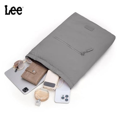 Lee Drawstring Backpack Bag Lightweight Small Gym Swim Beach Bag Water Resistant Sports Sackpack for Men Women, LEE48-002DGY - color: Dark Gray