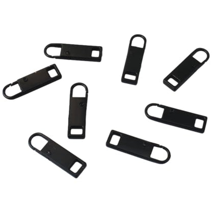 OZXNO 8pcs Detachable Metal Zipper Pull/Tab Black Zipper Handle Mend Fixer Replacement for Luggage Clothing Backpacks Boots
