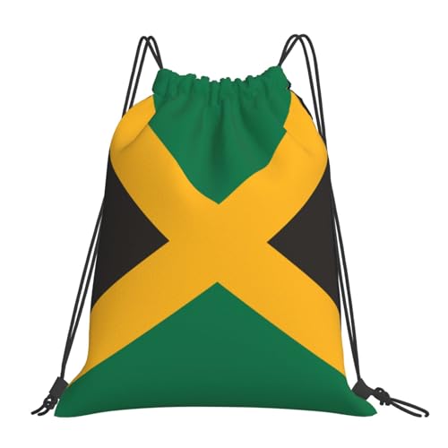 Jamaican Flag Drawstring Bag Sport Gym Backpack Beach Travel Sack Draw String Yoga Bag For Men Women - color: Jamaican Flag