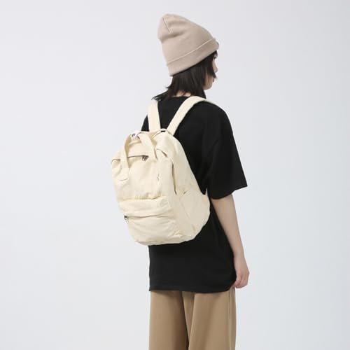 MaxxCloud Vintage Canvas Backpack Purse Tote Satchel Hiking Daypack Travel Bag Handbag Rucksack (583 beige)
