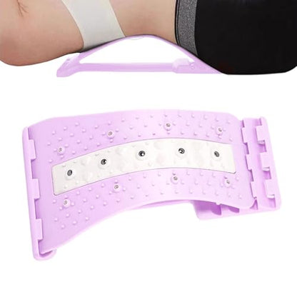 Lower Back Stretcher - with Massage Points 4 Level Adjustable Curved Ergonomic - Back Cracking Device,for Home Gym Yoga Studio Office Car Bedroom Living Room - color: Purple