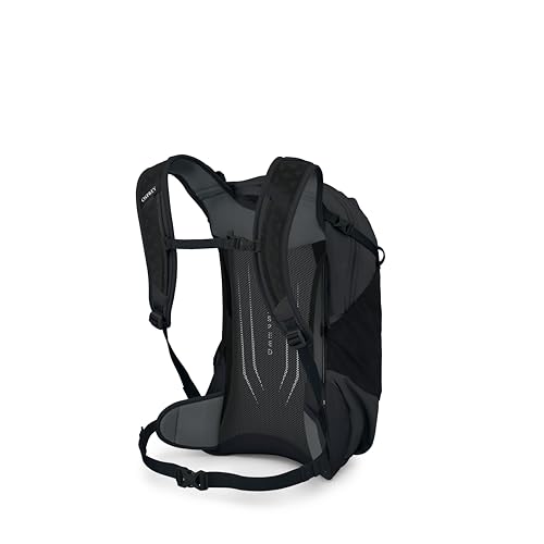 Osprey Hikelite 18L Durable Hiking Backpack - Travel Daypack with Rain Cover for Men and Women, Raven Black - color: Raven Black, style: 18l