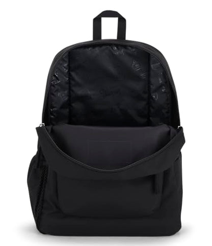 JanSport Cross Town Backpack 17" x 12.5" x 6" - Simple Bag for Everyone with 1 Main Compartment, Front Utility Pocket - Premium Class Accessories - Black - color: Black