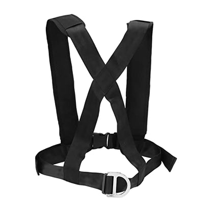 Sled Harness Resistance Strap, Black Nylon Tire Pulling Fitness Equipment, Strength Training - Padded Shoulder Straps, Durable Design, Ideal for Speed Agility and Endurance