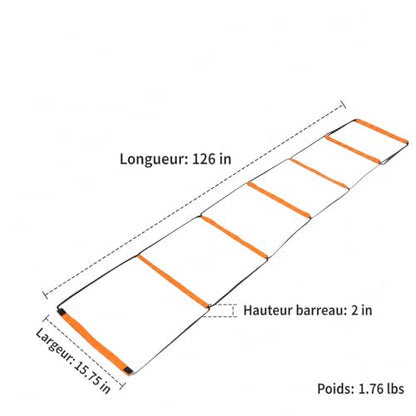 Qianly Kids Agility Ladder, Speed Ladder Training for Football & Soccer, 15ft Agility Speed Ladder with Storage Bag, Team Conditioning Equipment, Flitting Agility Ladder 8 Grid - style: Flitting Agility Ladder 8 Grid