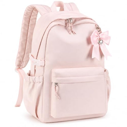 LOIDOU Girls Backpack for Kids Cute School Bookbag - color: Flesh Pink, size: L-17"