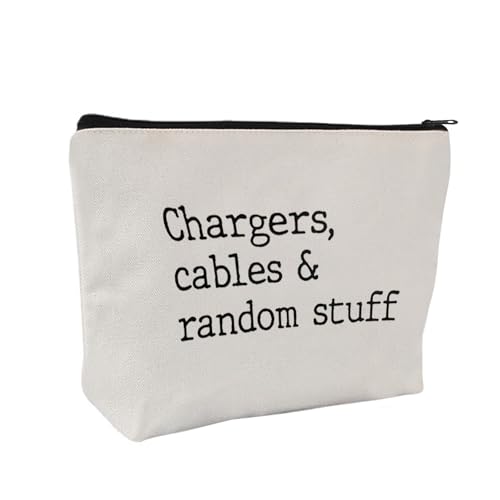 Plugs Cables & Chargers - Makeup Bag for Women Travel - Zipper Cosmetic Storage Bag with Vibrant Designs, Soft Fabric & Multi-Use Functionality (Gift for Birthdays, Graduation, Christmas) (Style B) - style: Style B