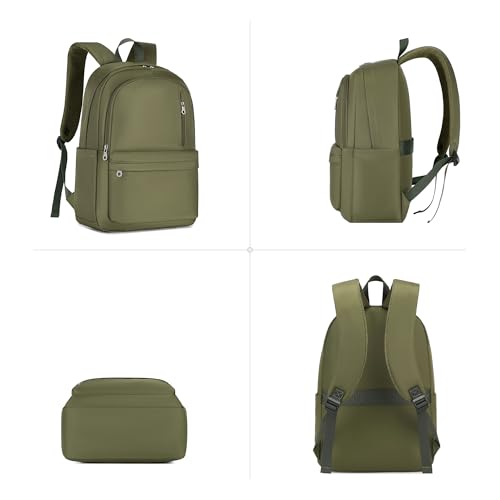 BAGOK Lightweight Nylon Backpack for Women & Men – Foldable, Large Capacity, Ideal for School, Travel & Work - color: Green