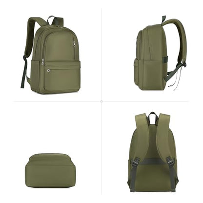 BAGOK Lightweight Nylon Backpack for Women & Men – Foldable, Large Capacity, Ideal for School, Travel & Work - color: Green