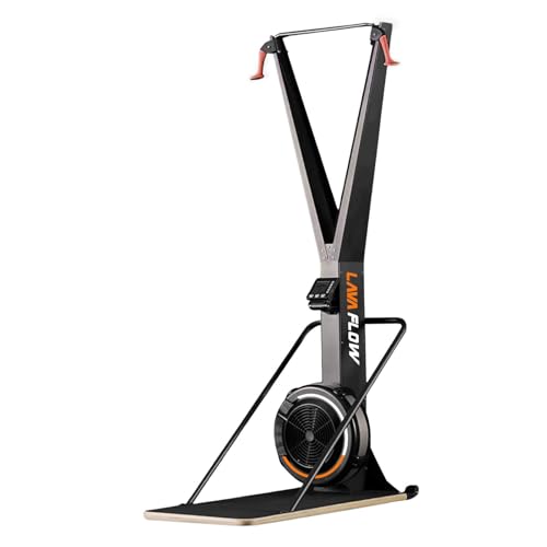 Ski Exercise Machine, GMWD Ski Equipment Indoor Aerobic Wind Resistance Machine, Indoor Strength Training Home Gym Equipment - color: Orange