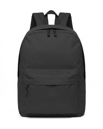 Casual Daypack Backpacks For Men and Women Canvas Backpack 15.6 Inch Lightweight Shoulders workbag Travel Water Resistant Back Pack Black - color: Black