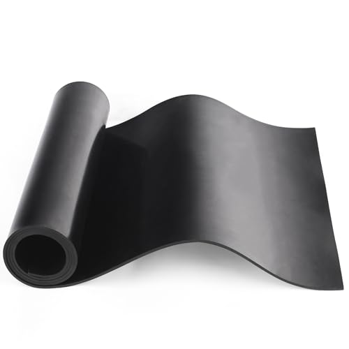 HooTown Solid Rubber Sheets Strips, 12” Wide x 1/8" Thick x 24” Long Neoprene Rubber Rolls Perfect for DIY Gasket Material, Sealing, Liner, Shield, Padding, Mat for Weather Stripping, No Adhesive - size: 12” Wide x 24” Long, style: 1/8" Thick
