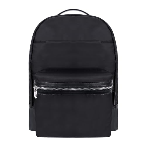 McKleinUSA N Series, Parker, Nano Tech-Light Nylon with Leather Trim, 15" Nylon Dual Compartment Laptop Backpack, Black (18555), One Size - color: Black