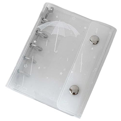 Cute Binder - 6-Hole M5 Clear Cute Portable Cover - Pocket Journal Planner,for Journal Planner Daily Weekly Monthly Study Work Business Travel Home Office Desk Backpack Purse