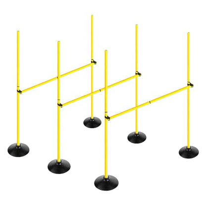 Adjustable Height Agility Hurdle Set Multi-Function Soccer Trainning Pole Set Coaching Sticks with Rubber Base - color: 4.9 FT