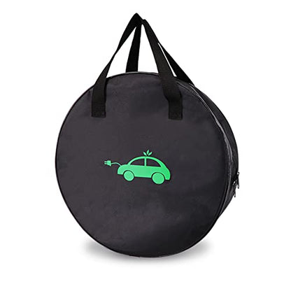 Electric Vehicle Charging Cable Organizer Bag - Heavy Duty Water Resistant Nylon Storage Bag for Jumper Cables, EV Extension Cords, Adapters, RV Sewer Pipe, Tools, Camper and Garden Hoses