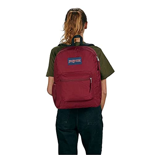 JanSport Cross Town Backpack 17" x 12.5" x 6" - Simple Bag for Everyone with 1 Main Compartment, Front Utility Pocket - Premium Class Accessories - Russet Red - color: Russet Red
