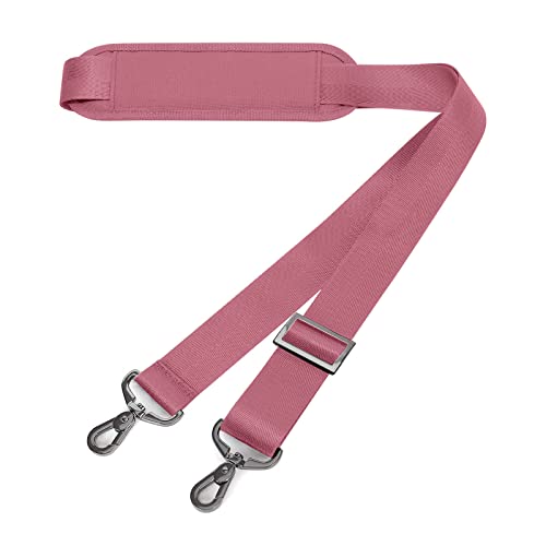MOSISO 56 inch Shoulder Strap, Adjustable Thick Soft Universal Replacement Non-Slip Fit Padded with Metal Swivel Hooks for Laptop Shoulder Bag/Laptop Messenger Bag/Crossbody Bag, Dusty Rose - color: Dusty Rose
