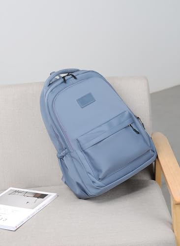 Water-Resistant Casual Backpack – Lightweight Travel Daypack with Laptop Compartment & Multi-Pocket Design (Blue) - color: Blue