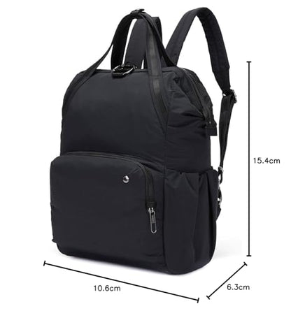Pacsafe Women's Citysafe CX 17L Anti Theft Backpack-Fits 16 inch MacBook Pro, Econyl Black, One Size - color: Econyl Black