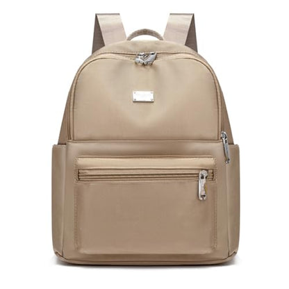 Backpack with Casual Aesthetic Daypack Simple Laptop Bag Waterproof Travel Rucksack for Women(Deep Apricot) - color: Deep Apricot