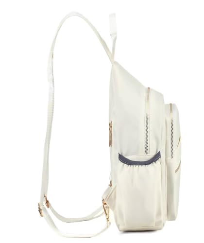 Xsecnua Small Crossbody Bag Convertible Mini Backpack for Women, Cross Body Sling Bag Sling Backpack for Travel Daypack - color: Beige White