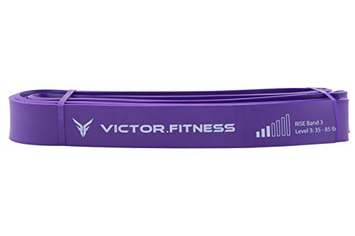 Rise Bands Heavy-Duty Exercise Resistance Band for Physical Therapy, Fitness, Muscle Development, Rehab, Mobility, Stretching, and More - color: Violet Level 3 (35-85lbs)