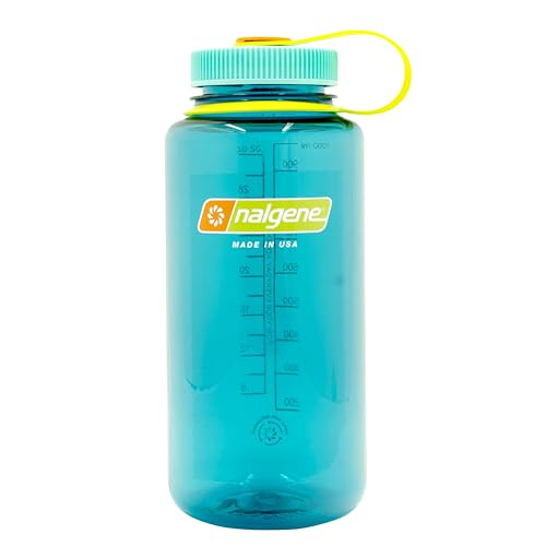 Nalgene 32 oz Wide Mouth Water Bottle | BPA-Free, Durable & Leak Proof, Lightweight Bottle for Hiking & Gym, Work & Travel - color: Cerulean, size: 32 Ounces (Pack of 6)